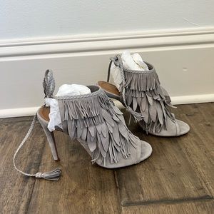 AQUAZZURA
Suede Braided Accents Sandals